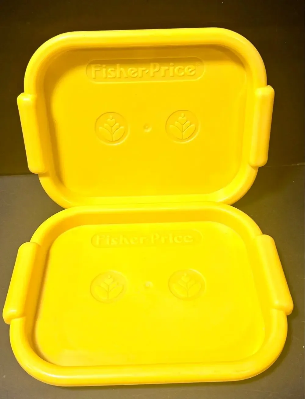 Rare Vintage 1992 Fisher Price Pretend Fun With Food 2 Yellow Serving Trays
